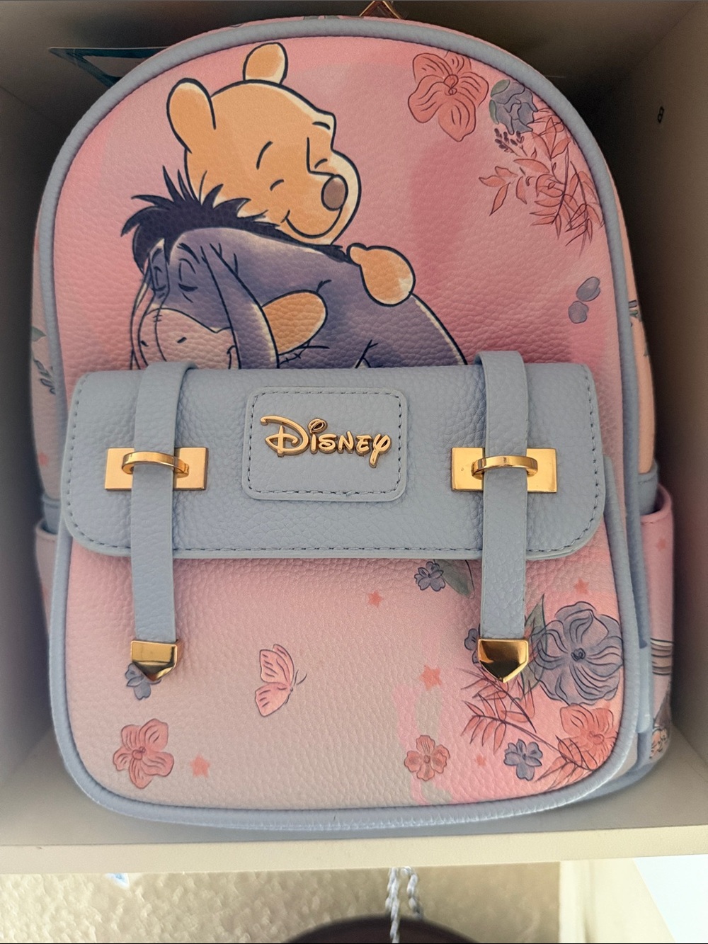 Disney Pink and Light Blue Winnie the Pooh & Eeyore Kids Backpack